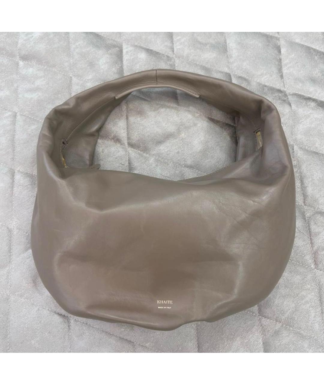 KHAITE Бежевая кожаная сумка тоут, фото 2