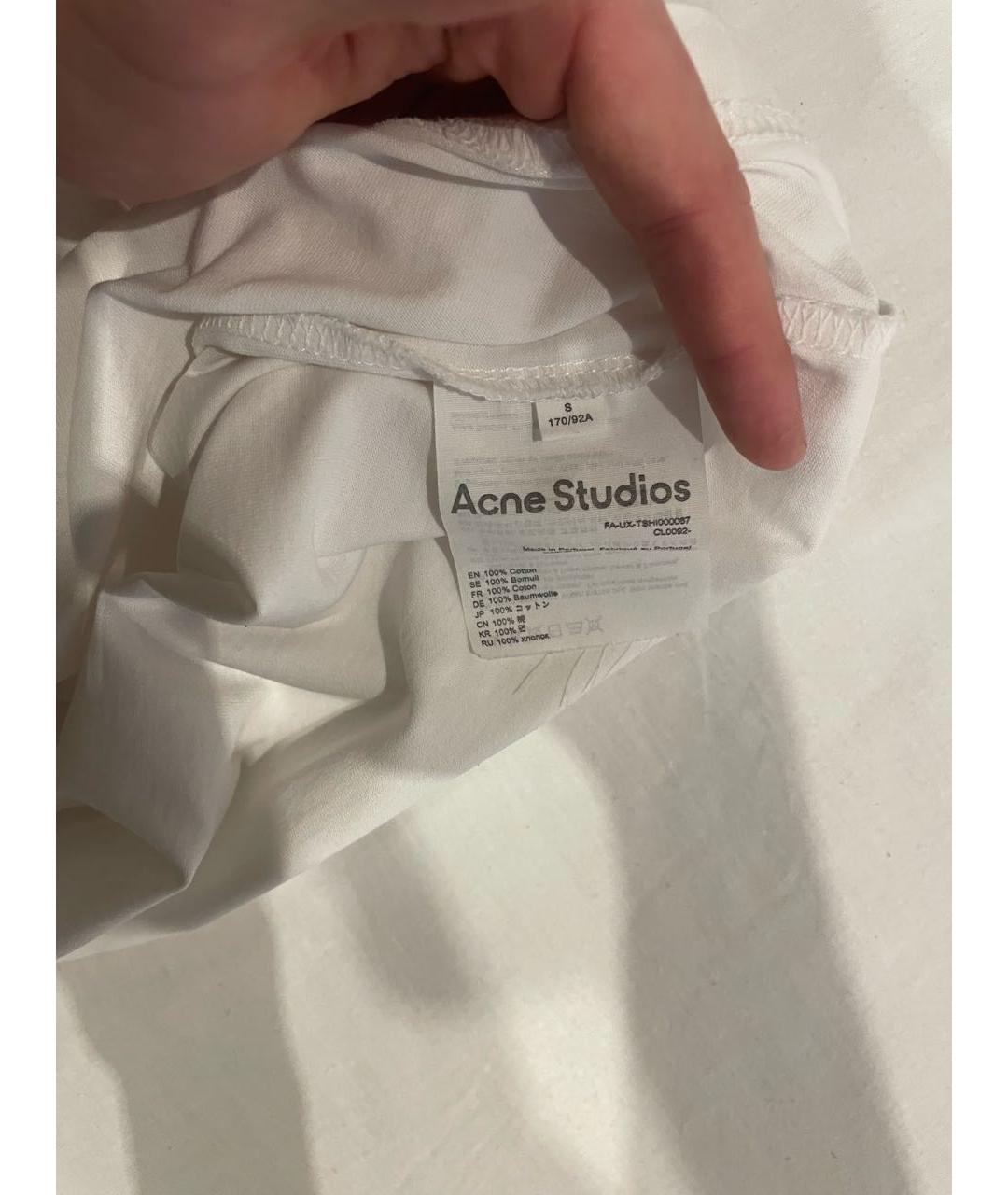 ACNE STUDIOS Белая хлопковая футболка, фото 4