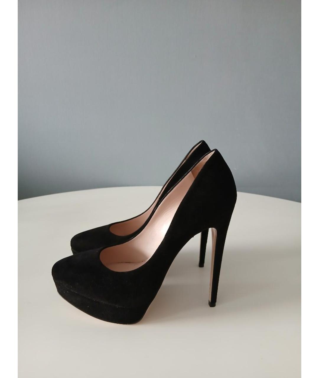 MIU MIU Черные замшевые туфли, фото 8