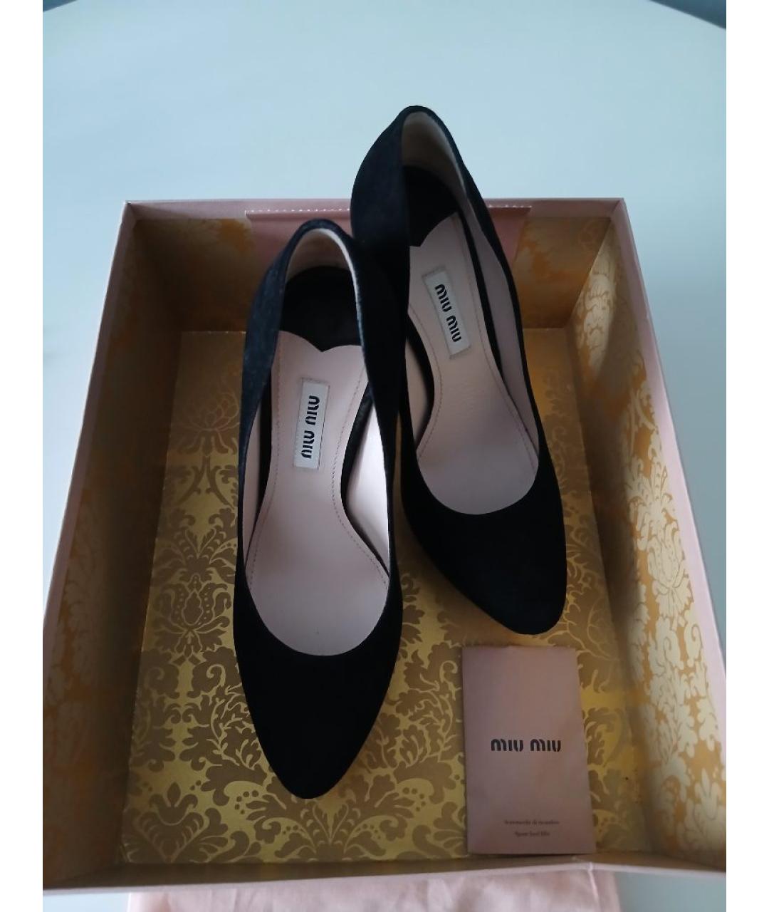 MIU MIU Черные замшевые туфли, фото 5