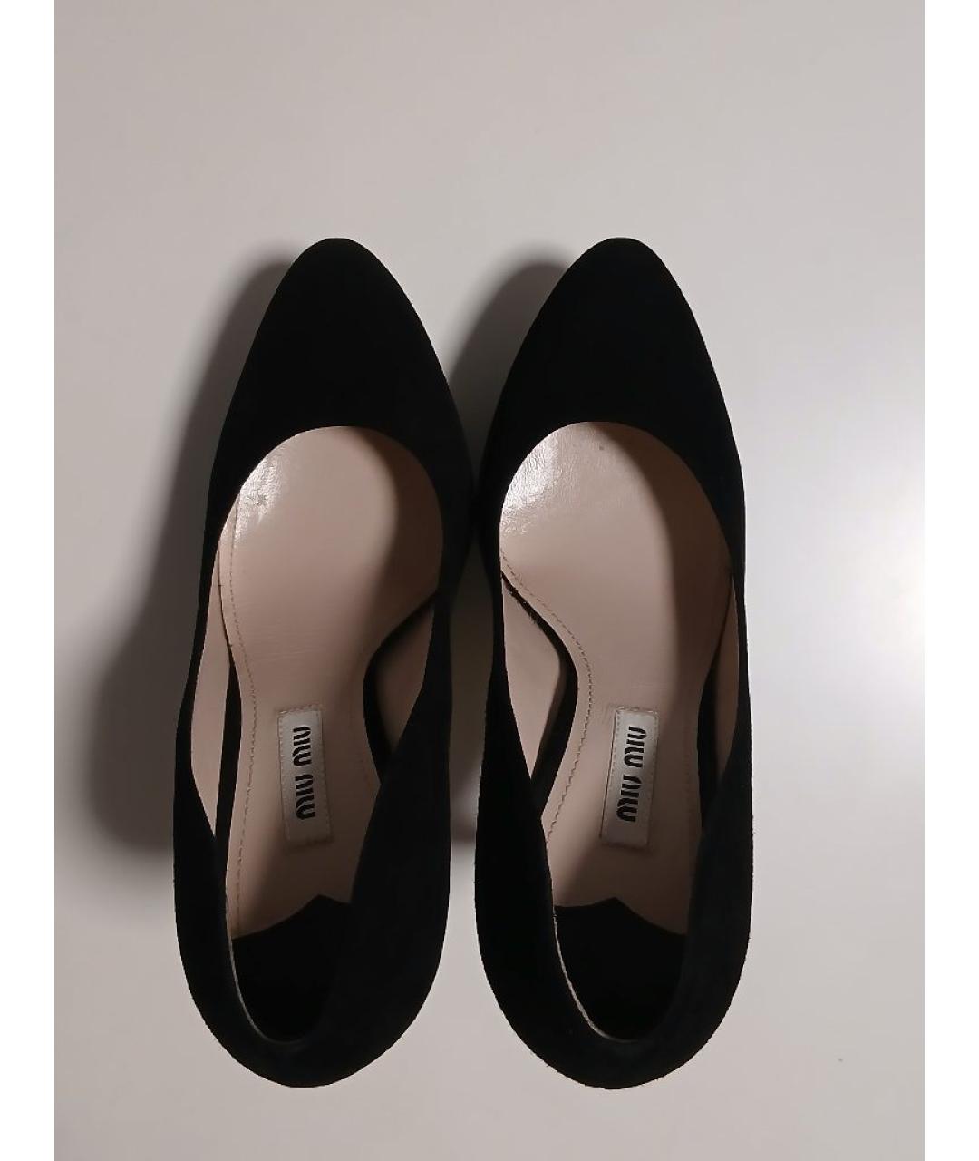 MIU MIU Черные замшевые туфли, фото 3