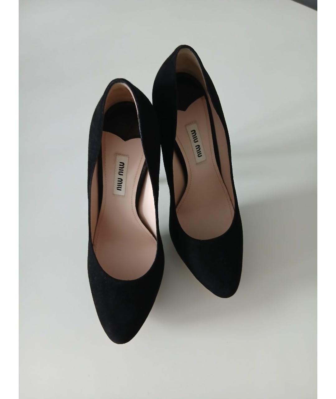 MIU MIU Черные замшевые туфли, фото 2