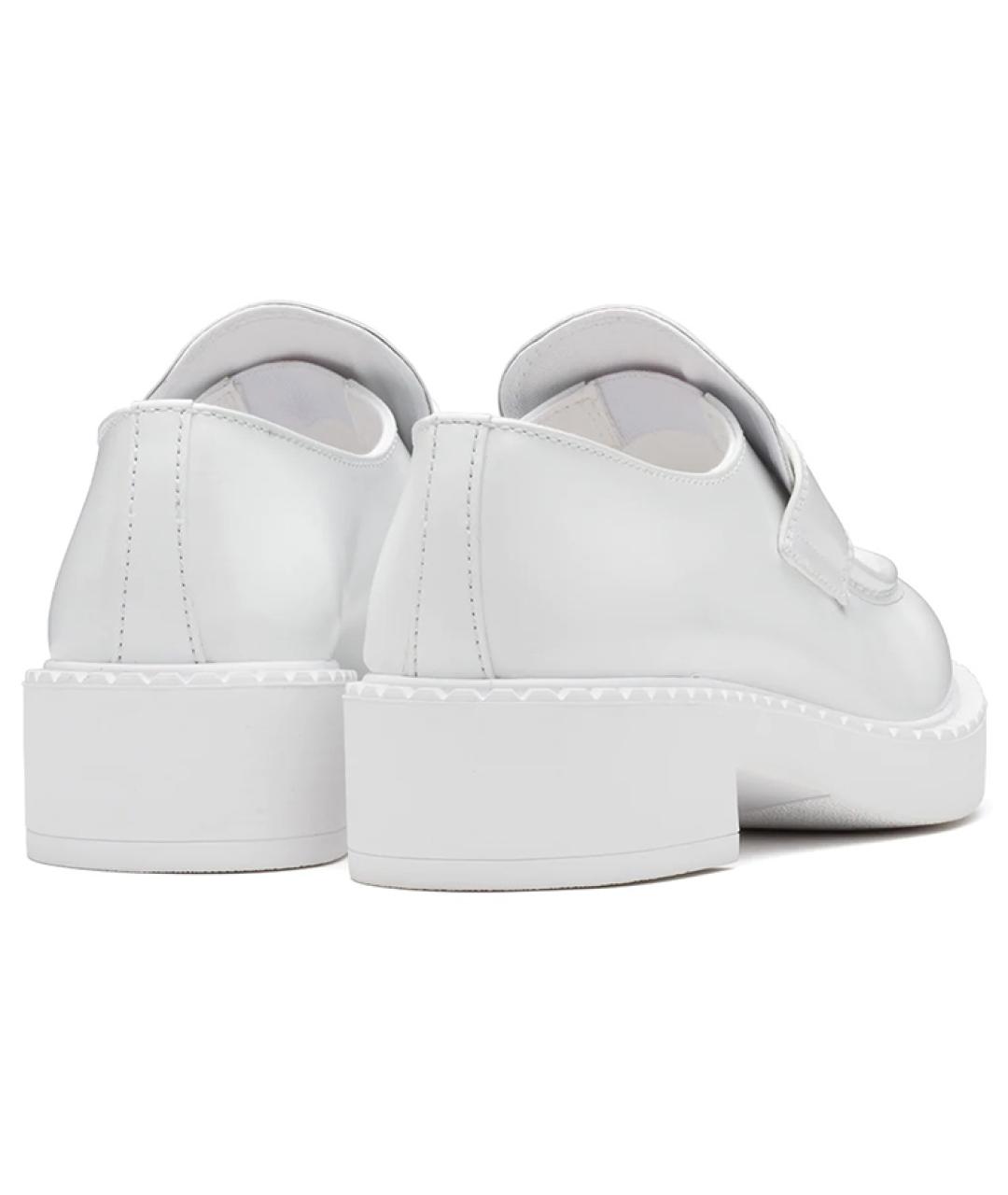 PRADA Белые кожаные лоферы, фото 4