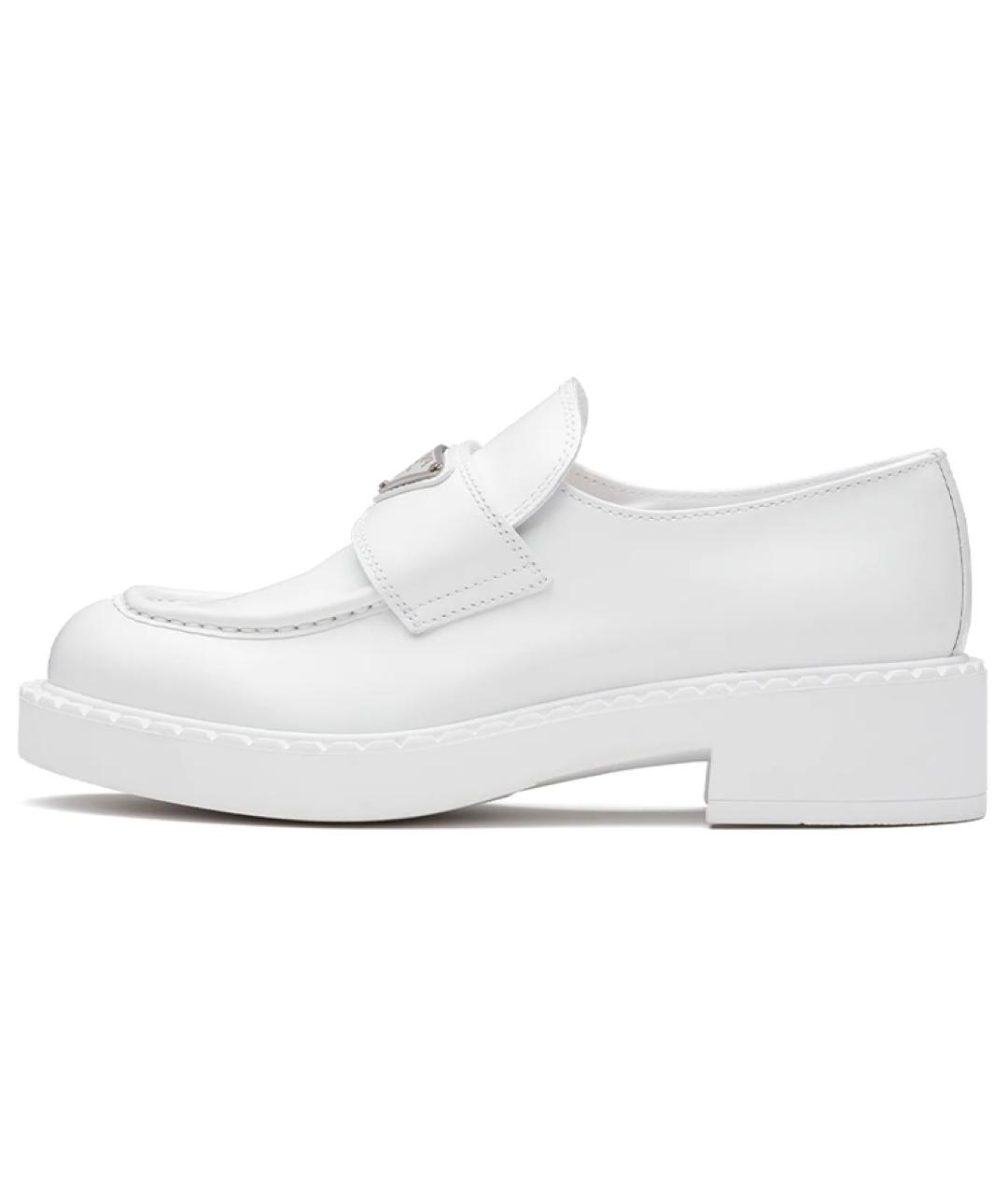 PRADA Белые кожаные лоферы, фото 2