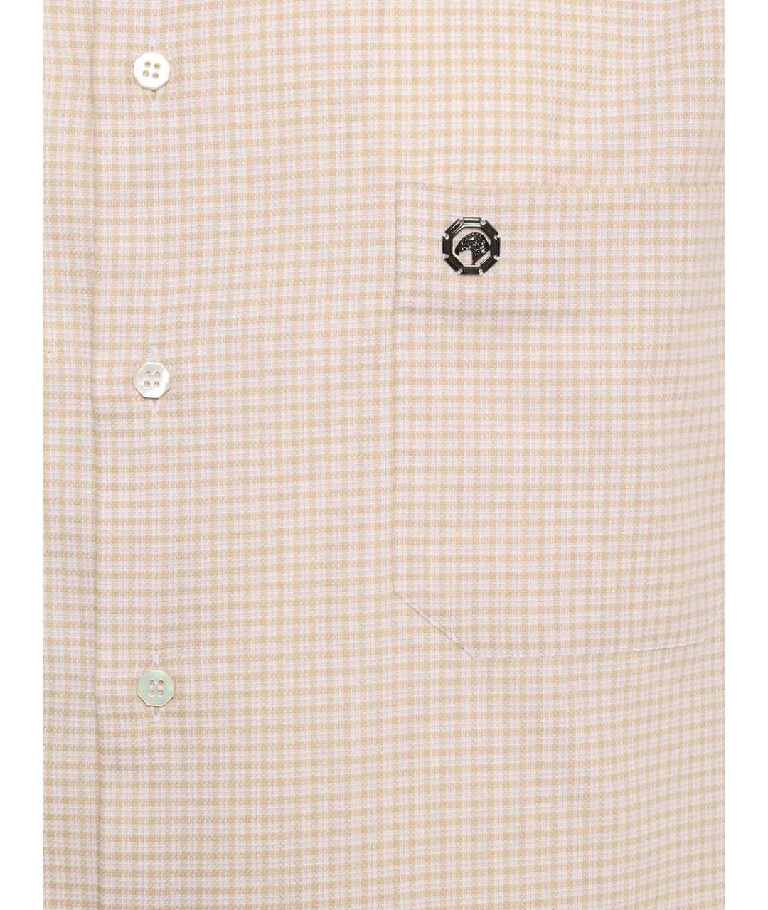 STEFANO RICCI Бежевая хлопковая классическая рубашка, фото 3