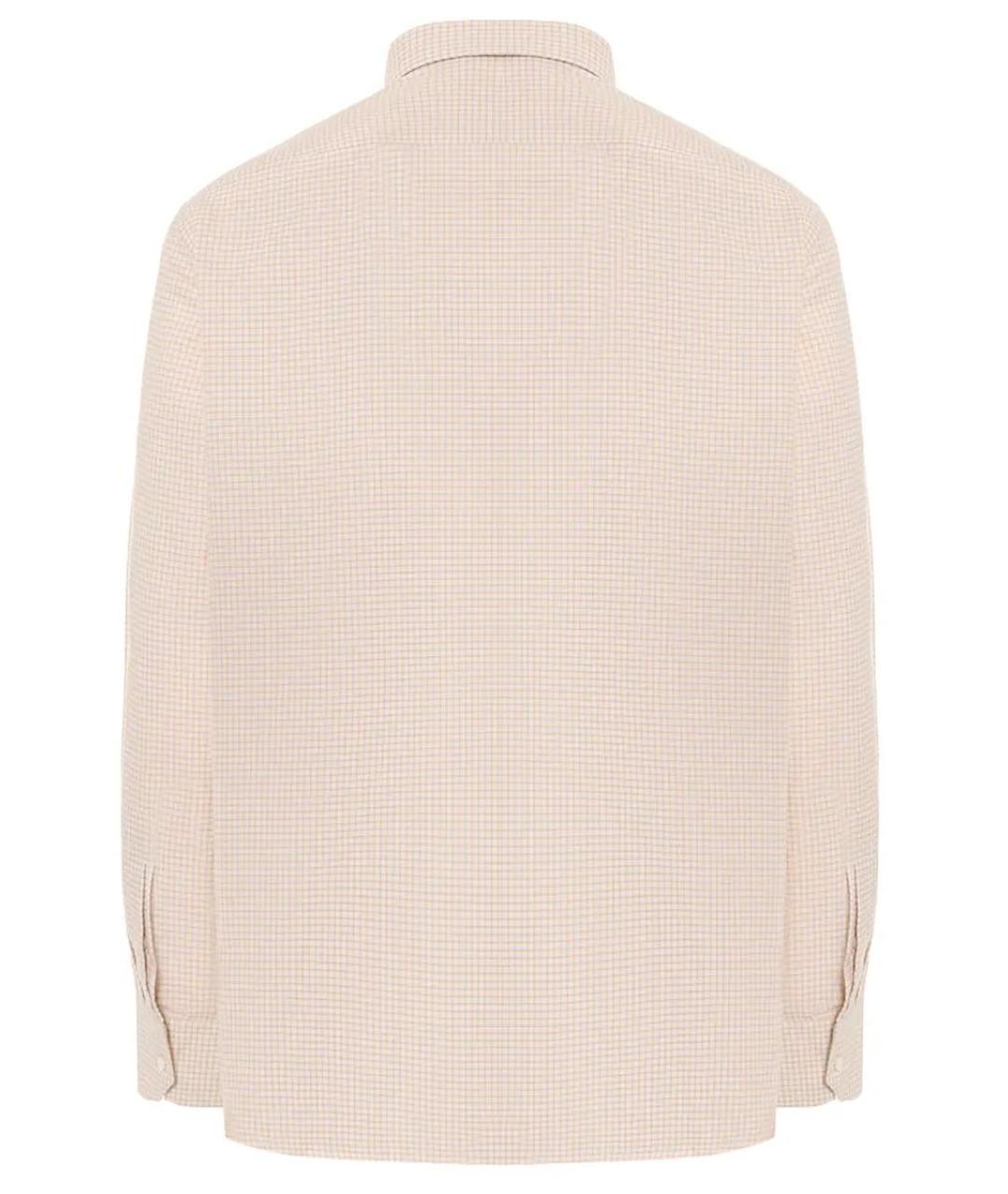 STEFANO RICCI Бежевая хлопковая классическая рубашка, фото 2