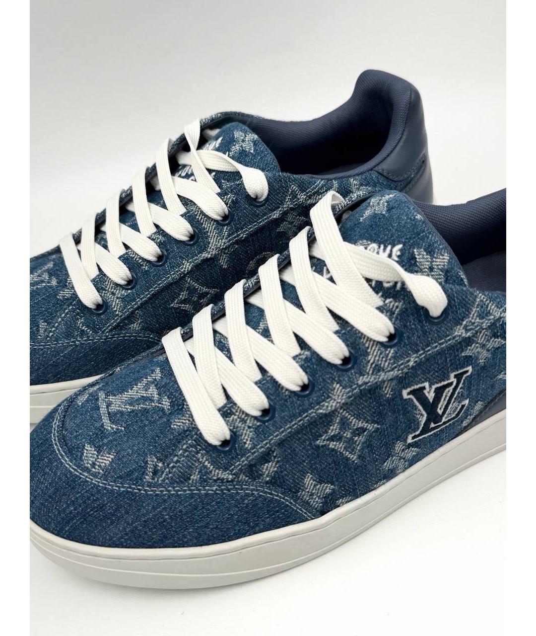 LOUIS VUITTON Синие низкие кроссовки / кеды, фото 4