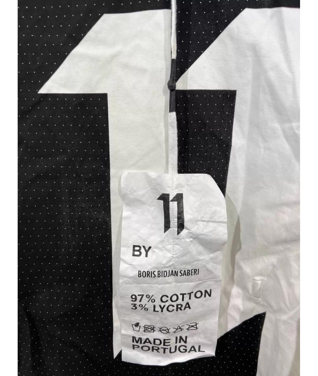 11 BY BORIS BIDJAN SABERI Белая хлопковая кэжуал рубашка, фото 3