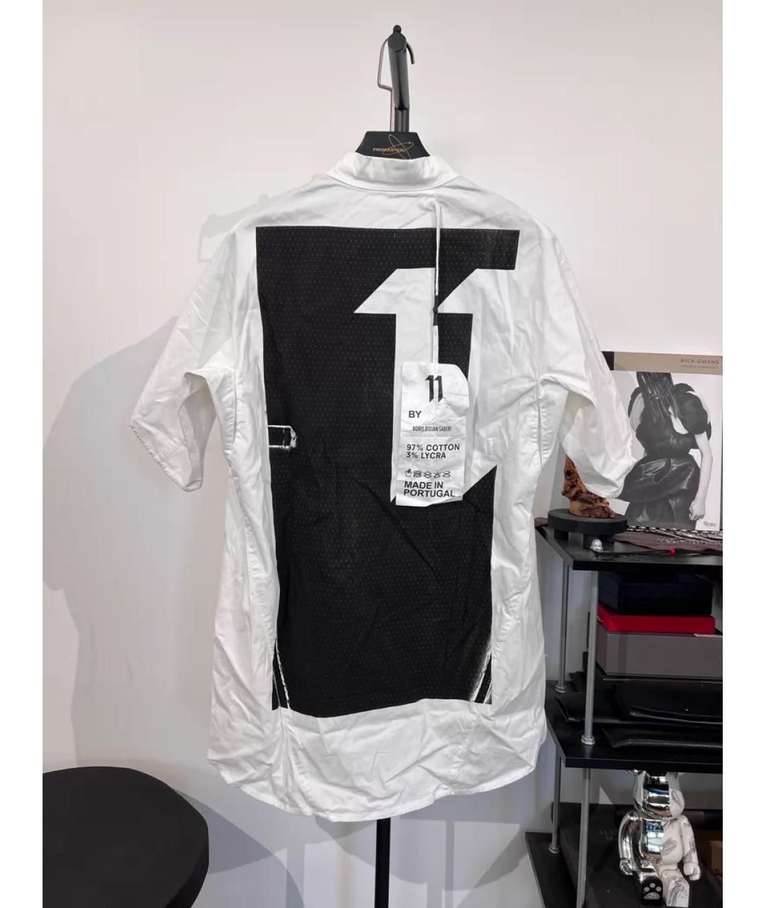 11 BY BORIS BIDJAN SABERI Белая хлопковая кэжуал рубашка, фото 6