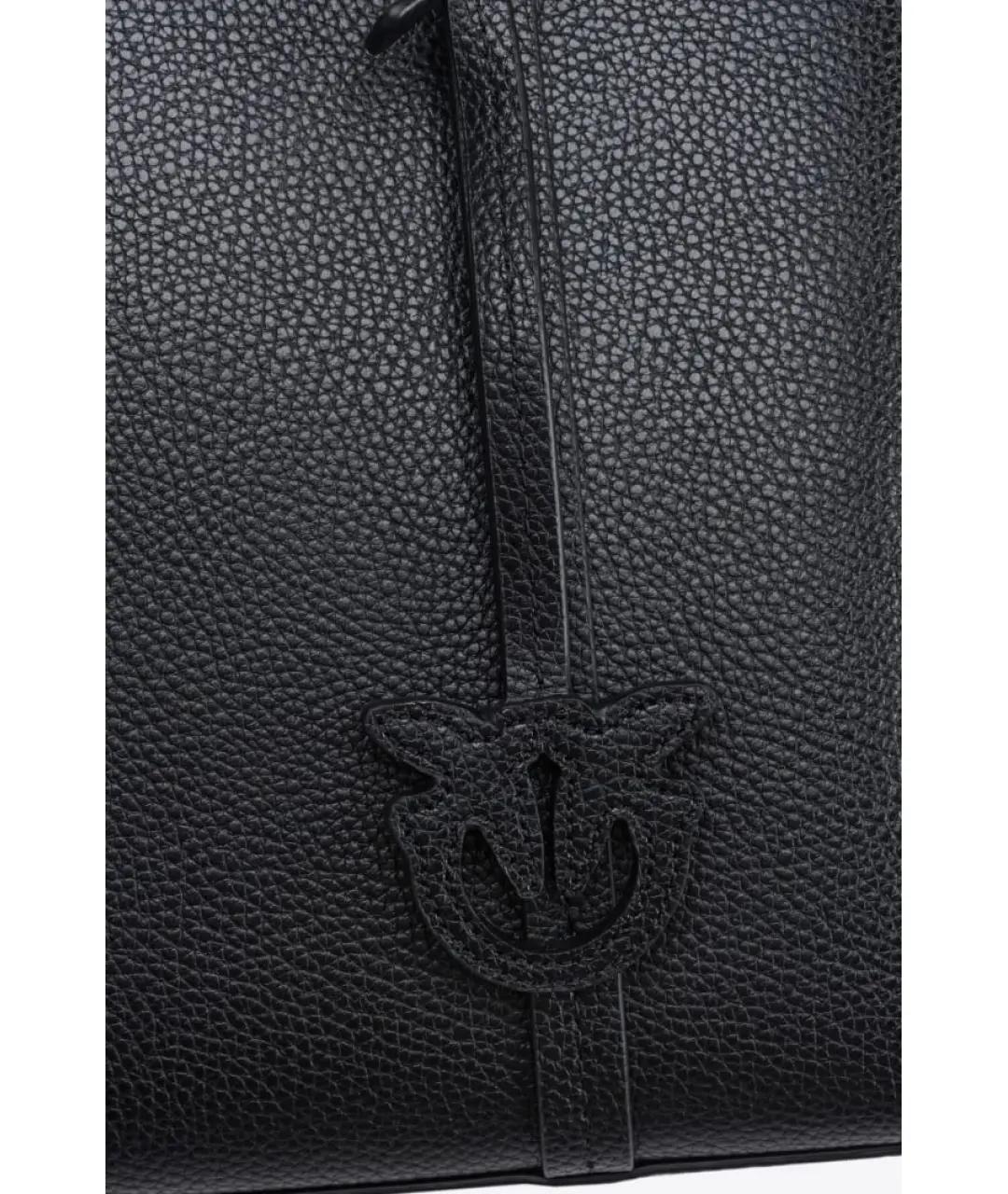 PINKO Черная кожаная сумка с короткими ручками, фото 3