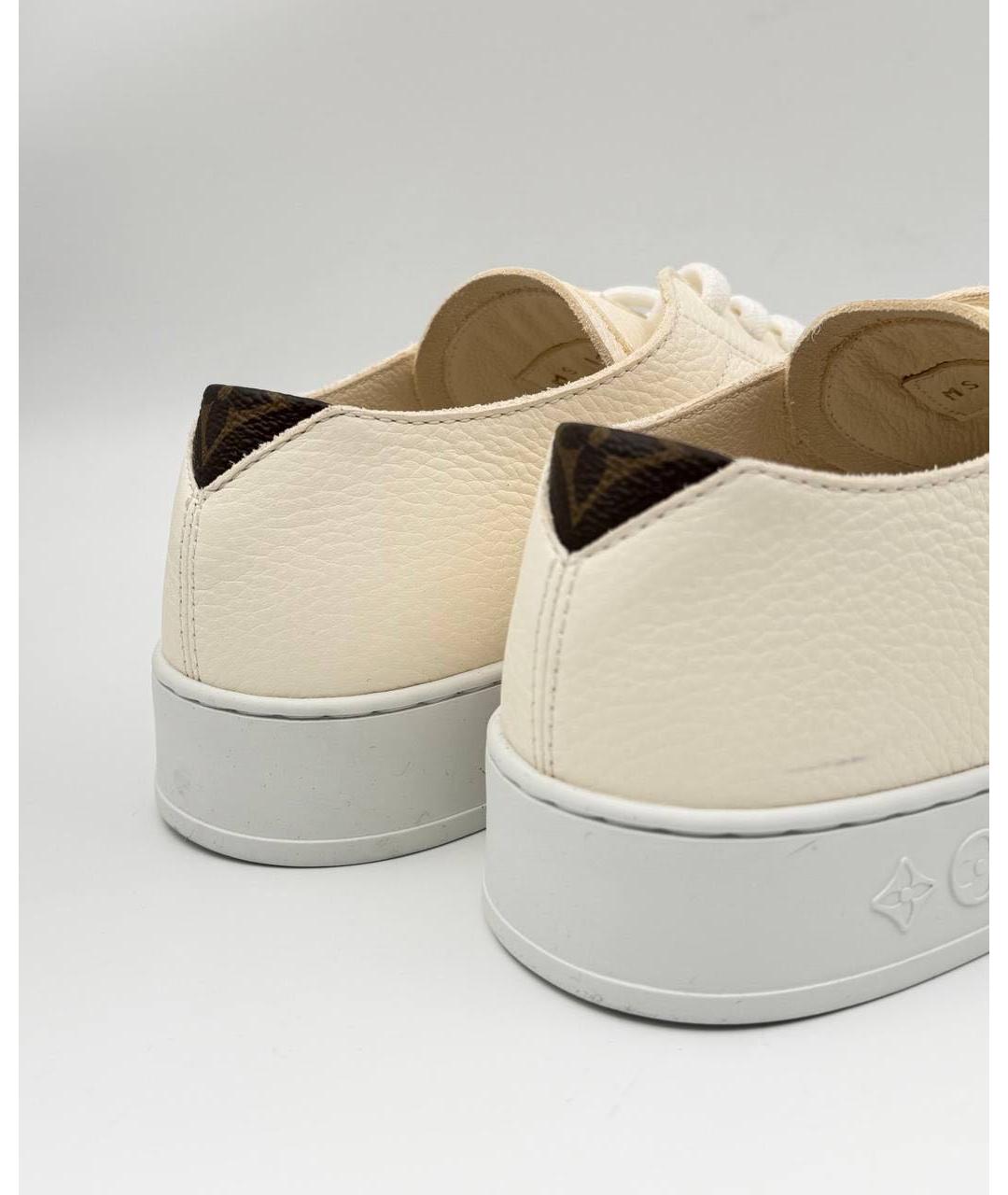 LOUIS VUITTON Бежевые кожаные низкие кроссовки / кеды, фото 4