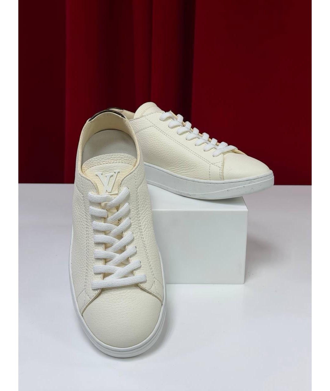 LOUIS VUITTON Бежевые кожаные низкие кроссовки / кеды, фото 5