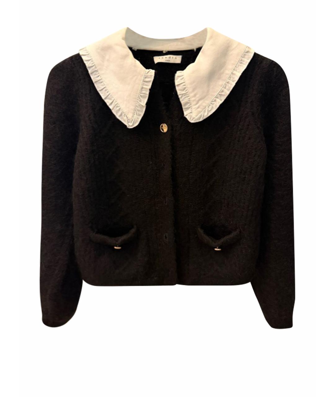 SANDRO Черный шерстяной кардиган, фото 1