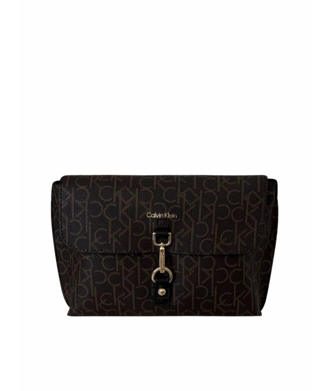 CALVIN KLEIN Коричневая сумка через плечо из искусственной кожи, фото 1