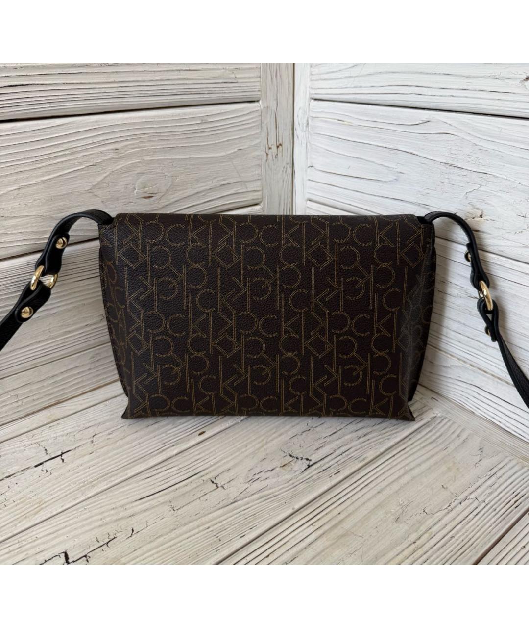 CALVIN KLEIN Коричневая сумка через плечо из искусственной кожи, фото 4