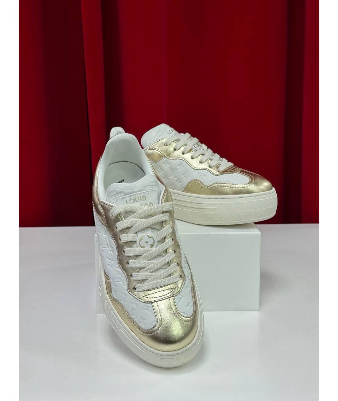 LOUIS VUITTON Золотые кожаные кеды, фото 6