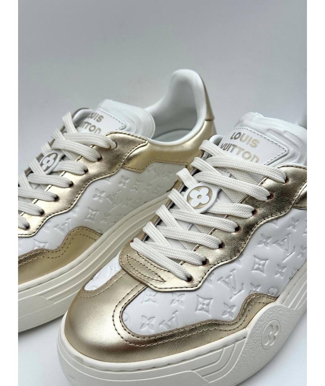 LOUIS VUITTON Золотые кожаные кеды, фото 3