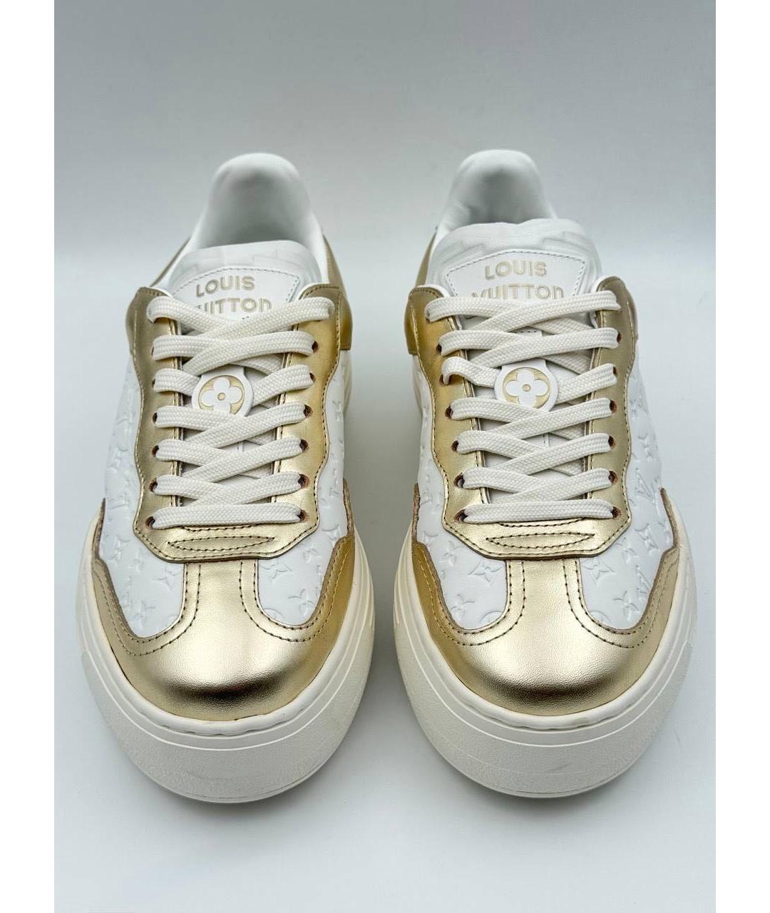 LOUIS VUITTON Золотые кожаные кеды, фото 2