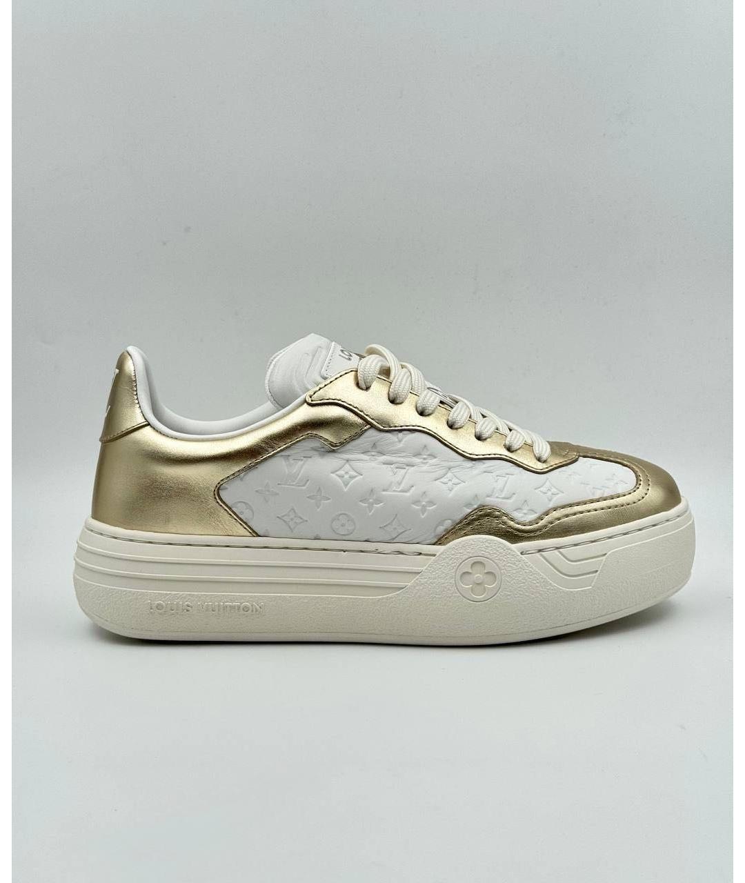 LOUIS VUITTON Золотые кожаные кеды, фото 7