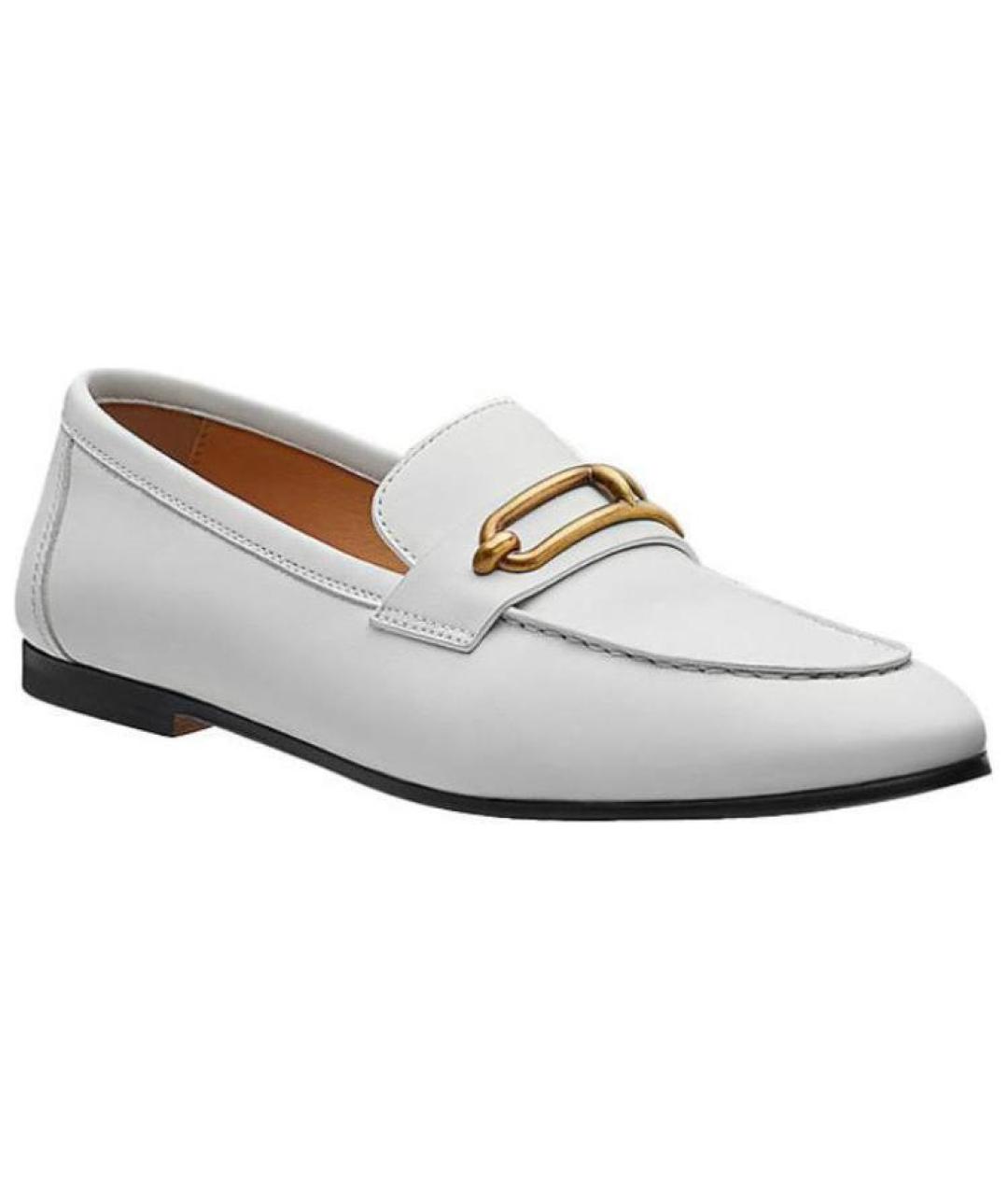 HERMES Белые кожаные лоферы, фото 4