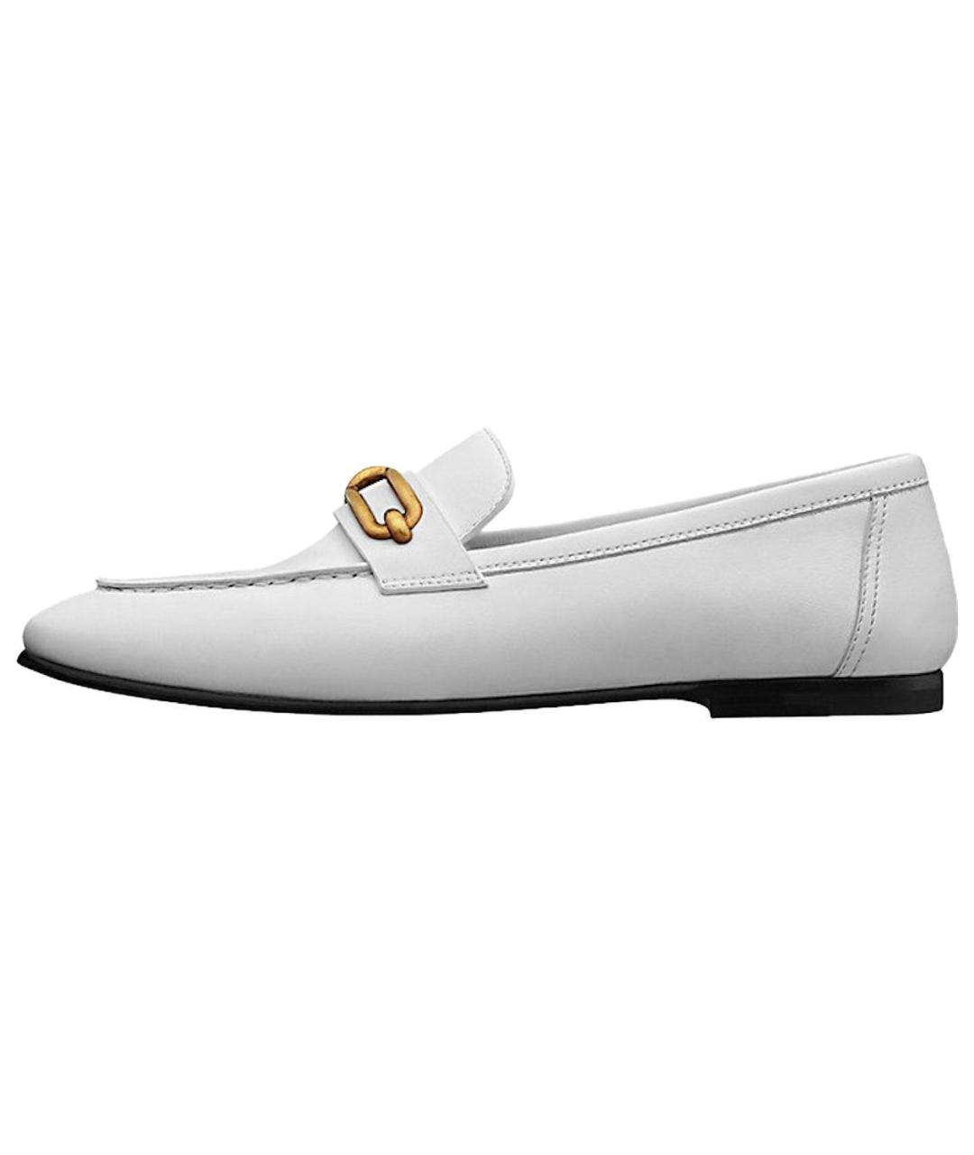 HERMES Белые кожаные лоферы, фото 2