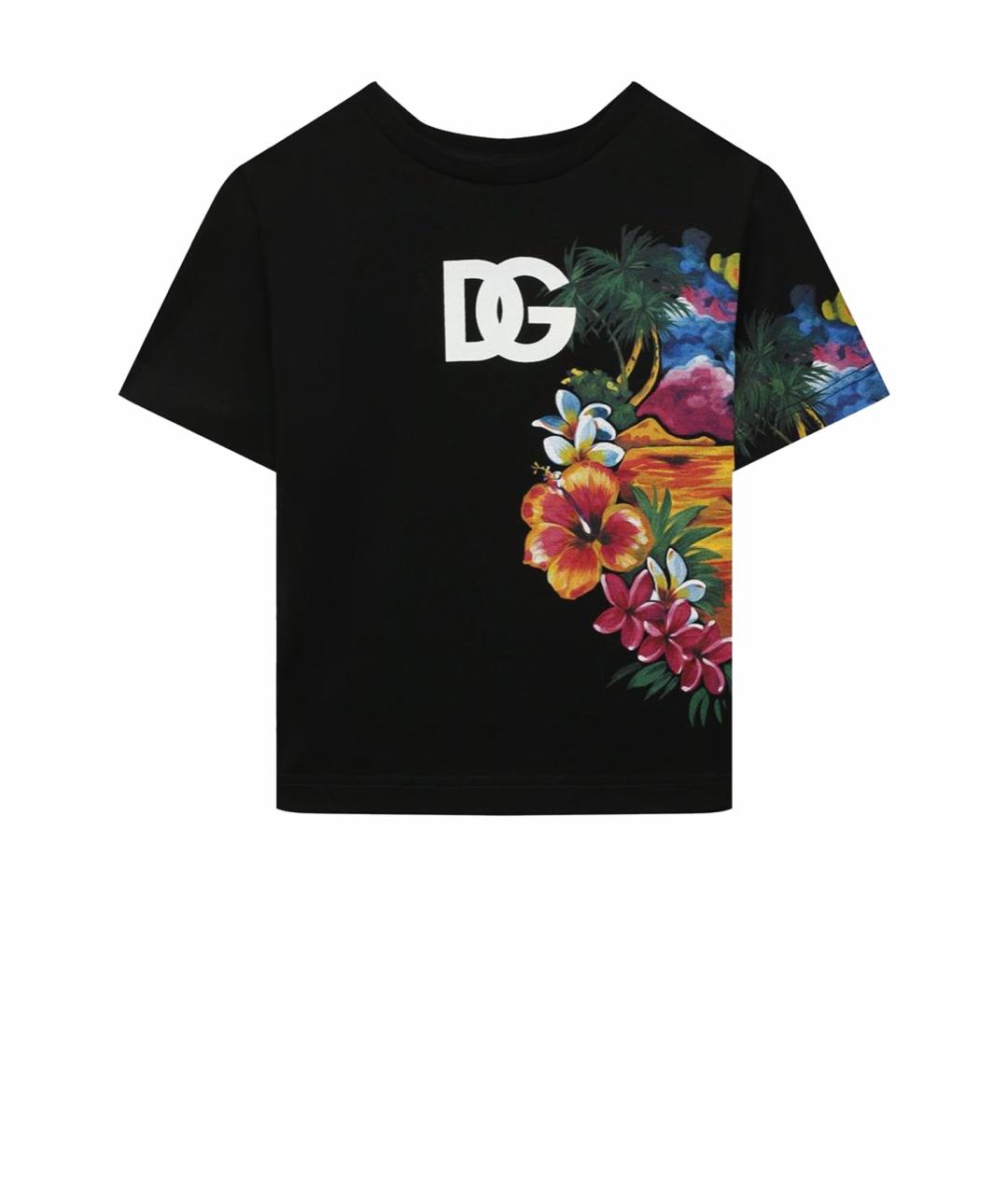 DOLCE&GABBANA Черная хлопковая детская футболка, фото 1