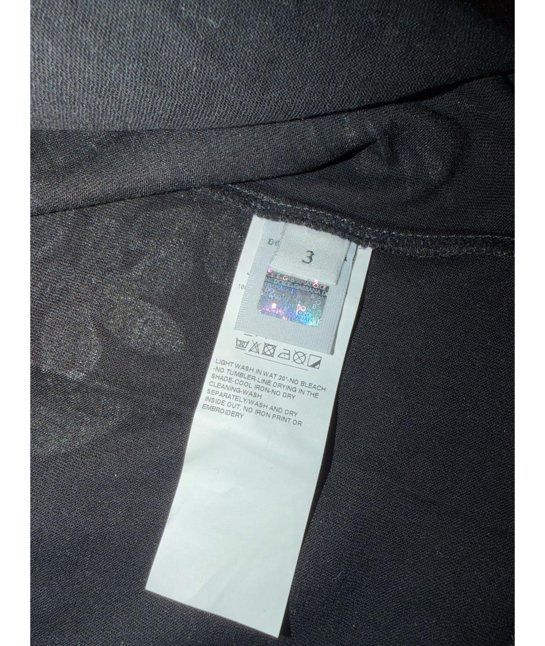 DOLCE&GABBANA Черная хлопковая детская футболка, фото 4