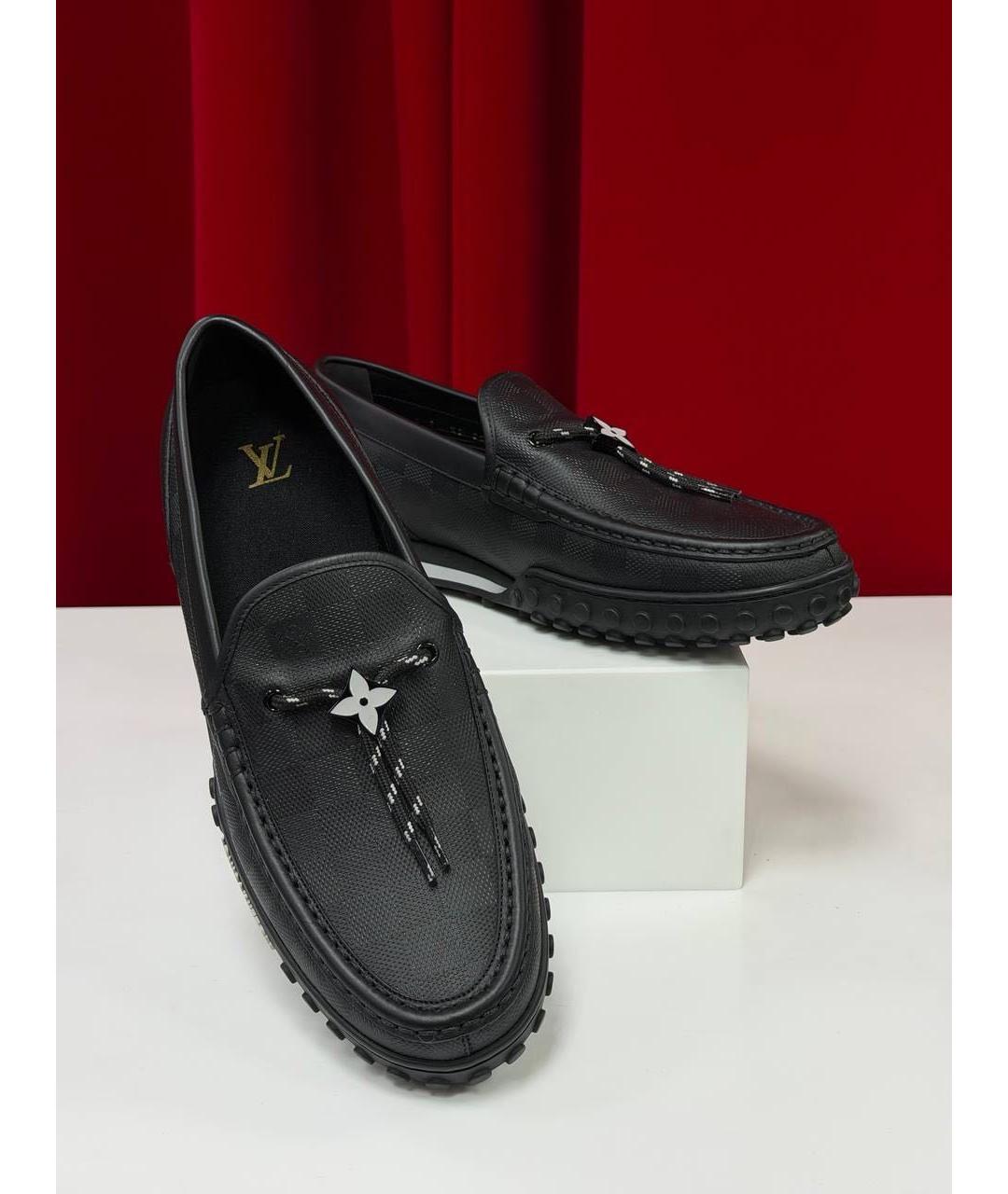 LOUIS VUITTON Черные кожаные мокасины, фото 6