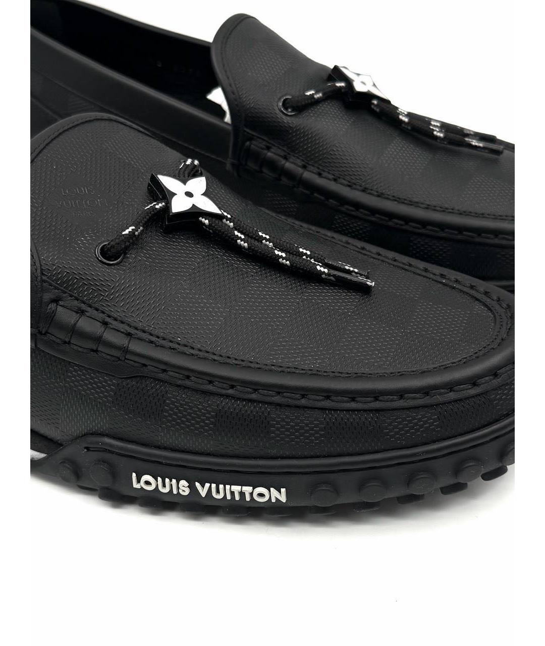 LOUIS VUITTON Черные кожаные мокасины, фото 3