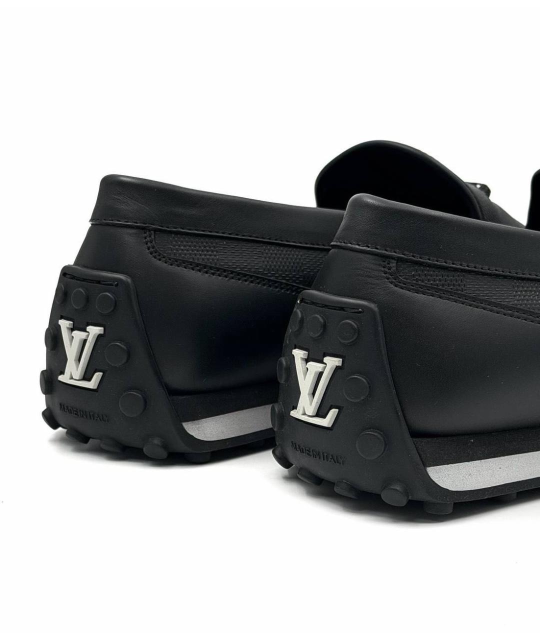 LOUIS VUITTON Черные кожаные мокасины, фото 4