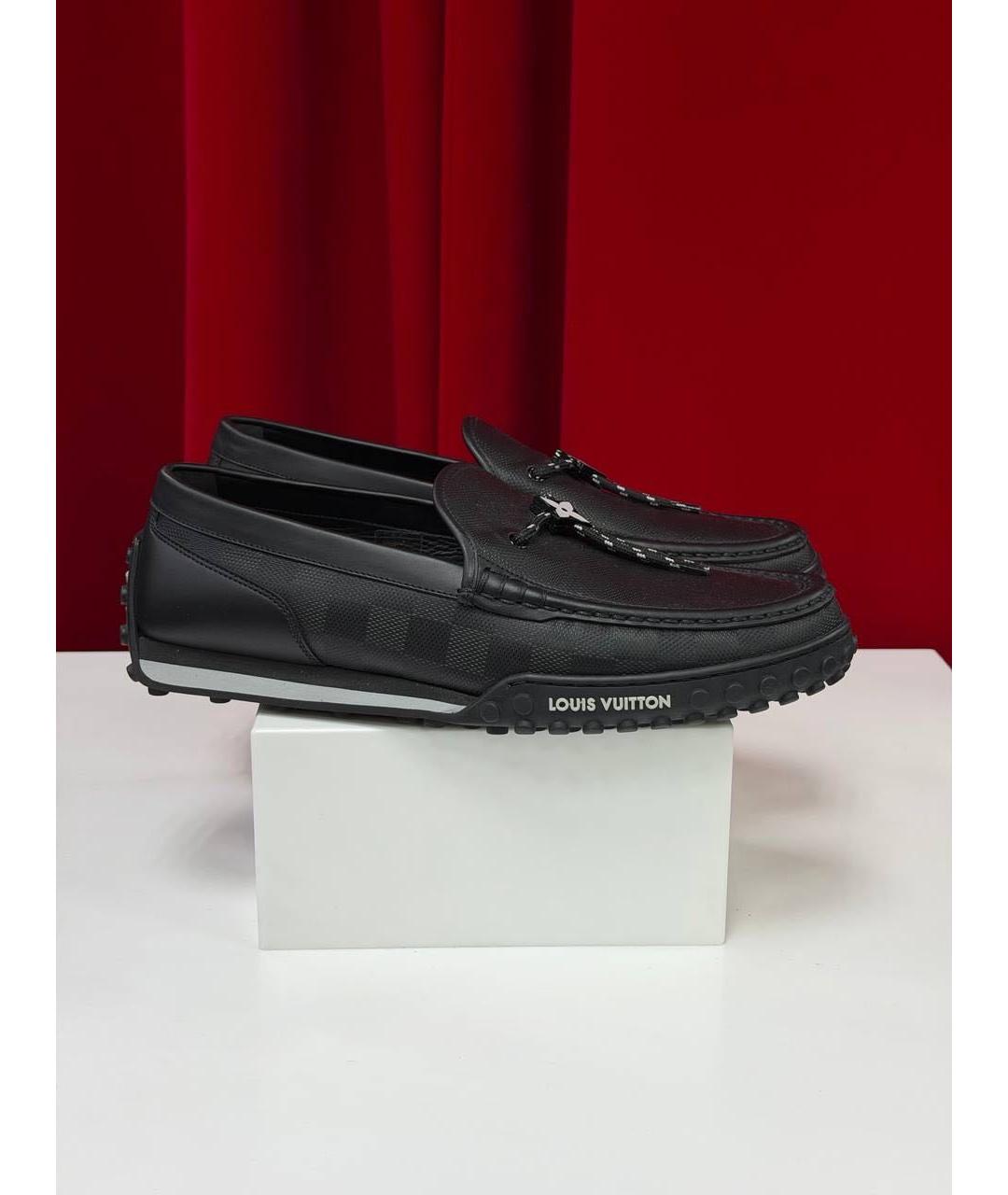 LOUIS VUITTON Черные кожаные мокасины, фото 7