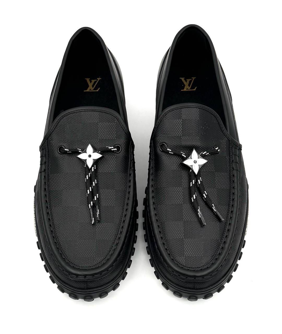 LOUIS VUITTON Черные кожаные мокасины, фото 2