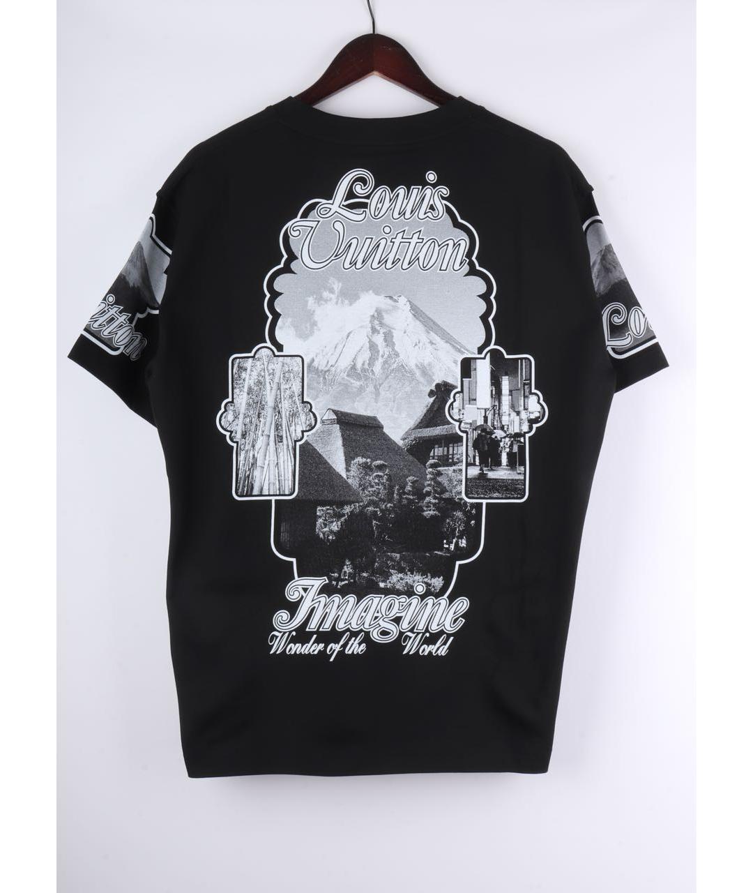 LOUIS VUITTON Черная хлопковая футболка, фото 2