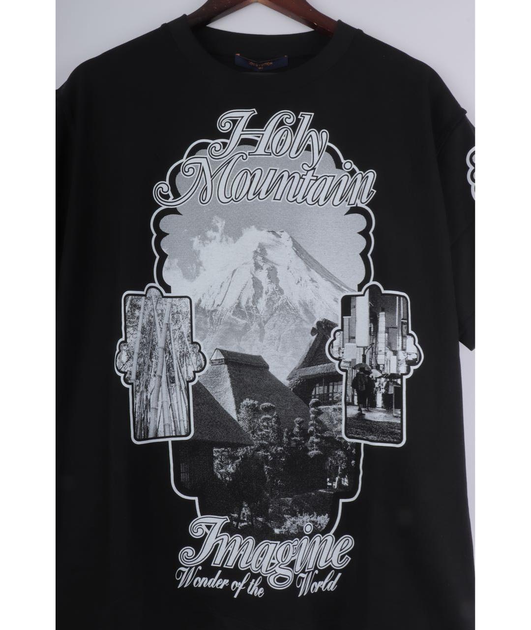 LOUIS VUITTON Черная хлопковая футболка, фото 4