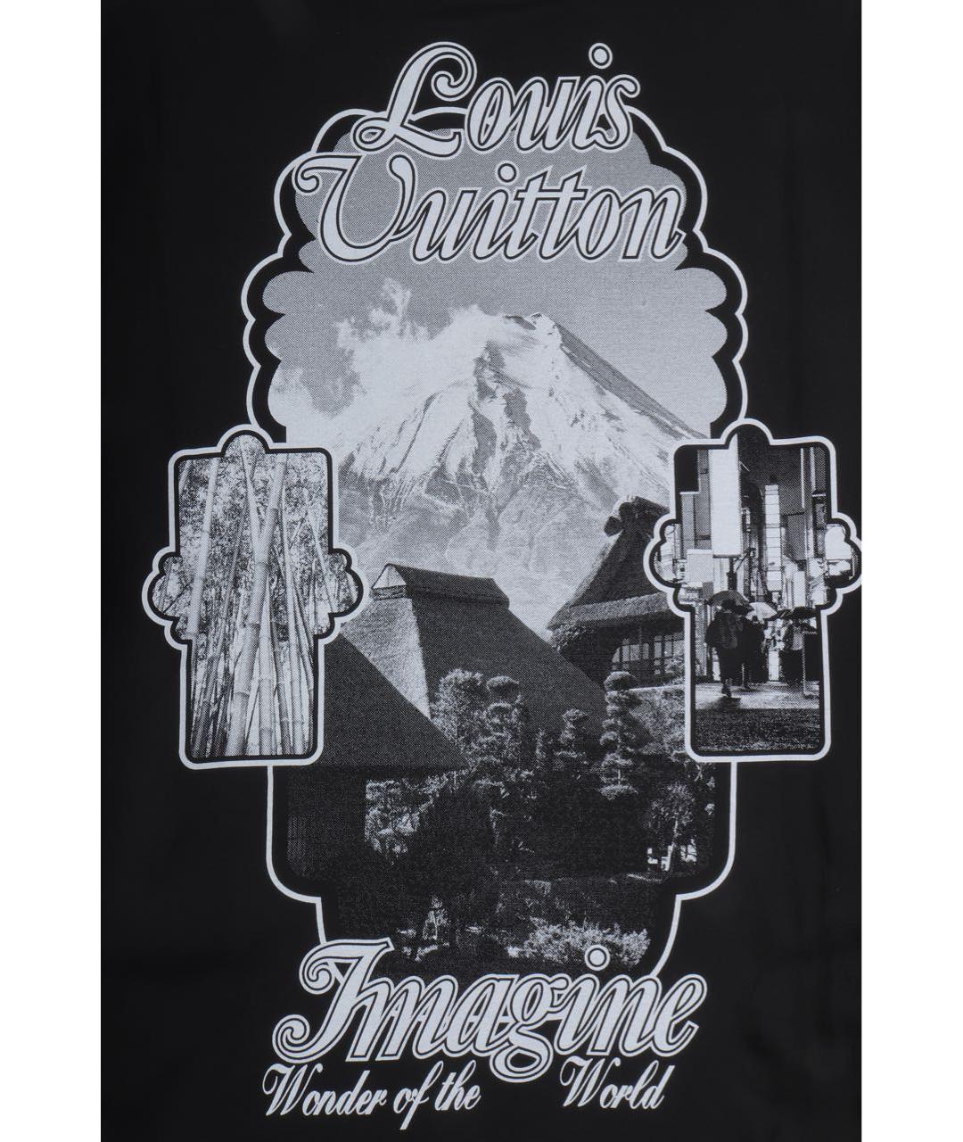 LOUIS VUITTON Черная хлопковая футболка, фото 3