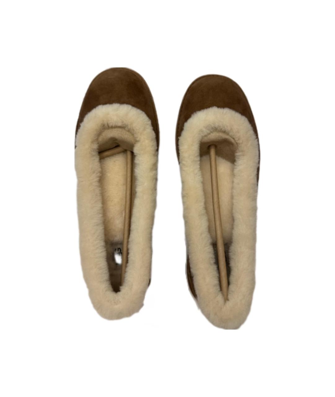 UGG AUSTRALIA Коричневые замшевые балетки, фото 3
