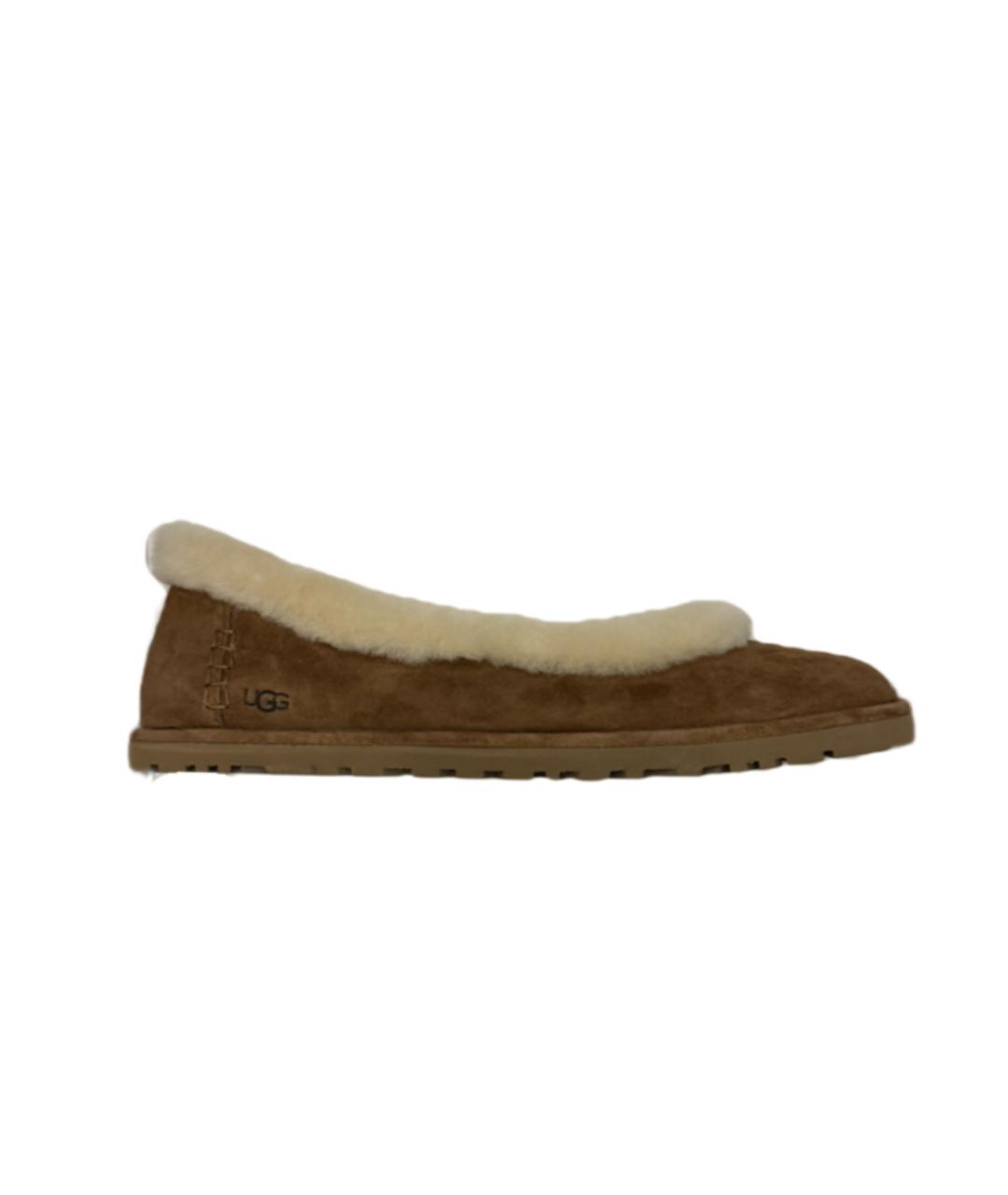 UGG AUSTRALIA Коричневые замшевые балетки, фото 6