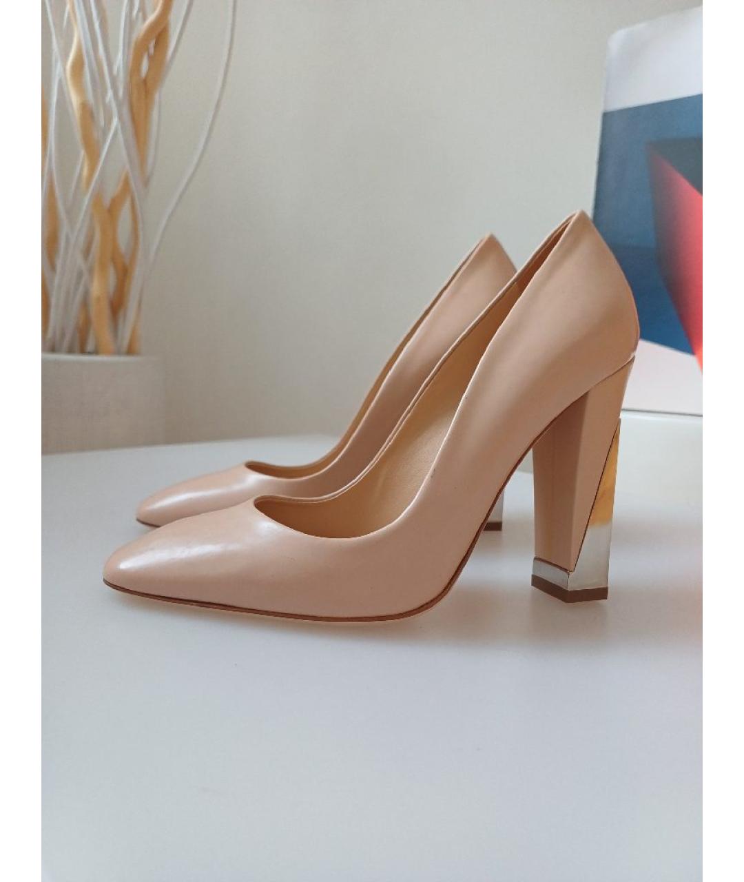 SERGIO ROSSI Бежевые кожаные туфли, фото 2