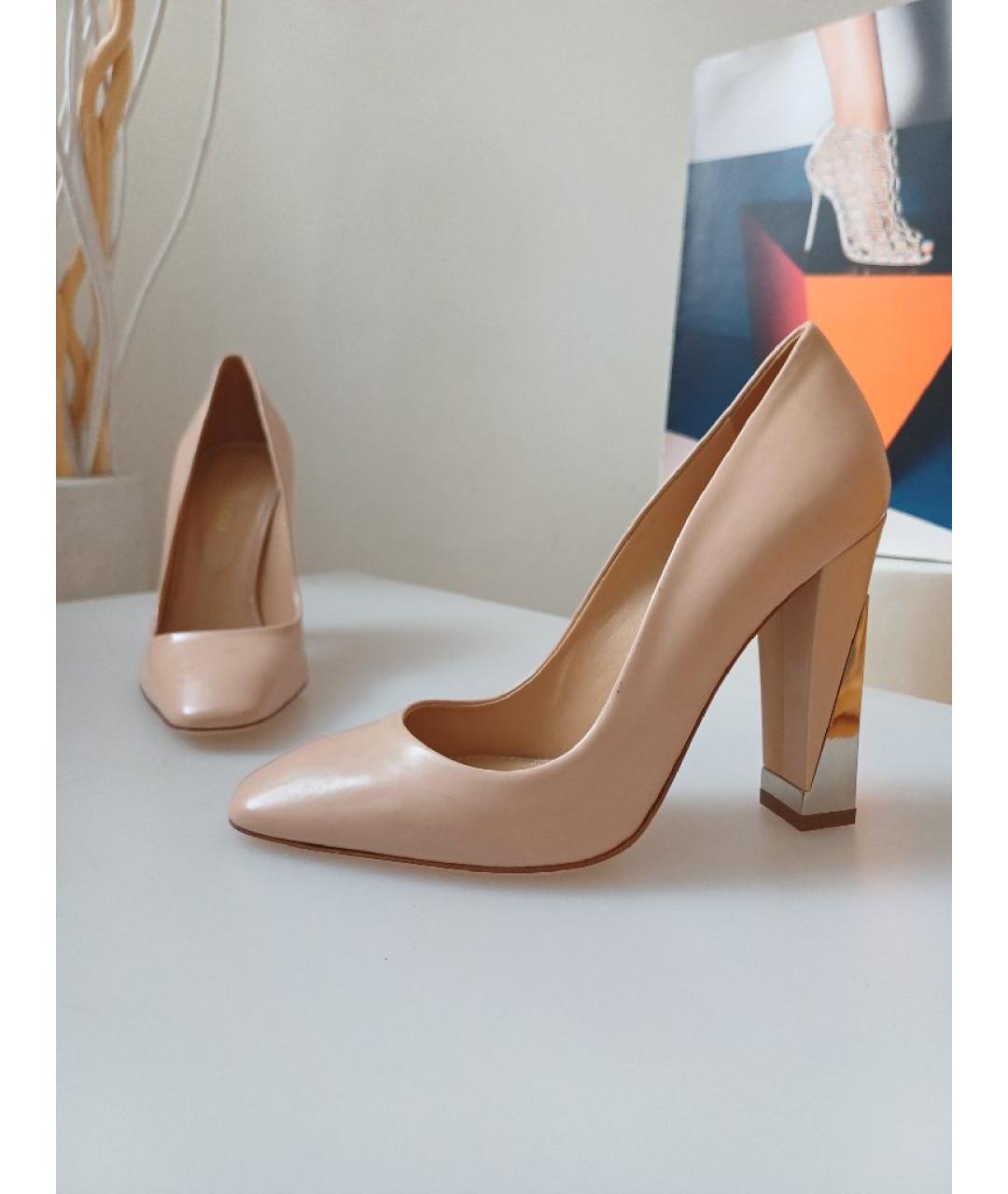 SERGIO ROSSI Бежевые кожаные туфли, фото 4