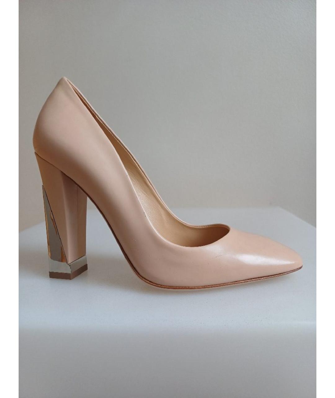 SERGIO ROSSI Бежевые кожаные туфли, фото 10