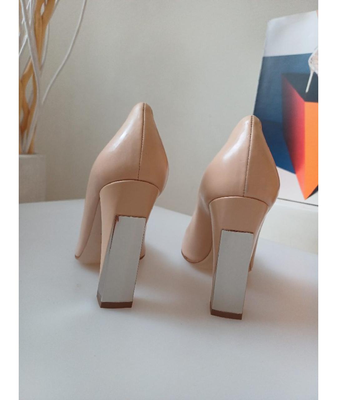 SERGIO ROSSI Бежевые кожаные туфли, фото 8