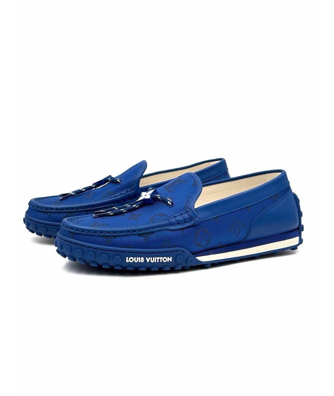 LOUIS VUITTON Синие мокасины, фото 5