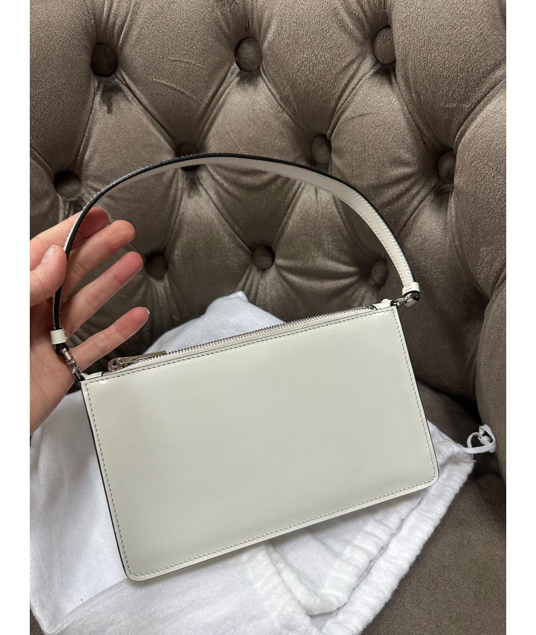 PRADA Белая кожаная сумка с короткими ручками, фото 4