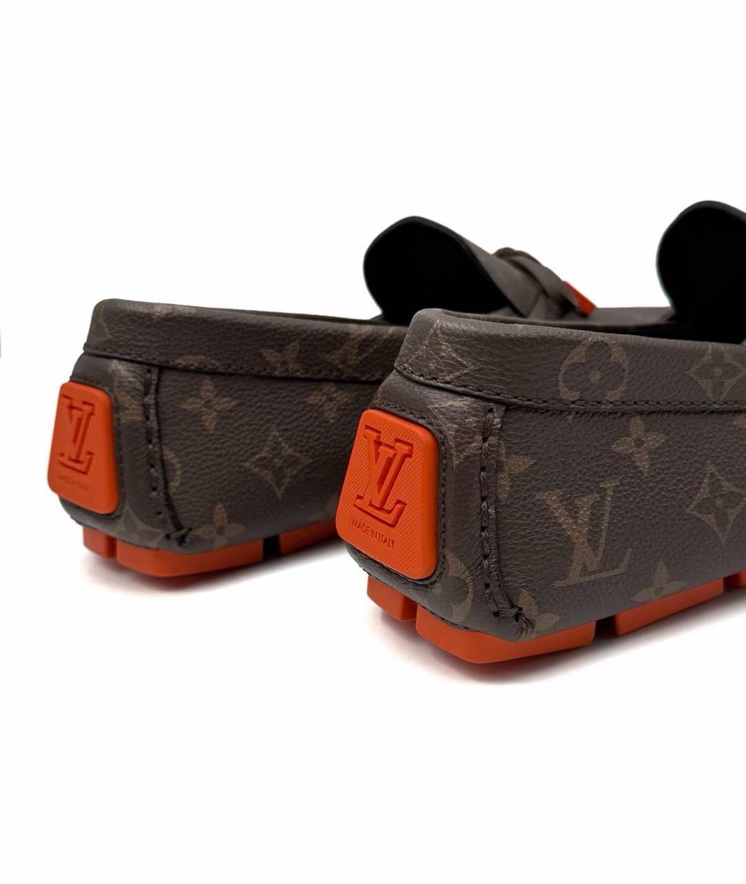 LOUIS VUITTON Коричневые кожаные мокасины, фото 4
