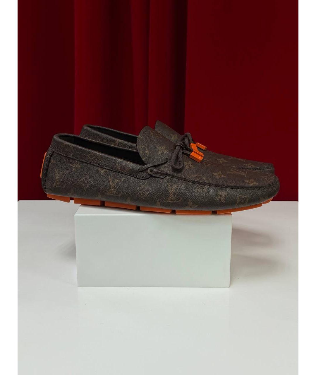 LOUIS VUITTON Коричневые кожаные мокасины, фото 7