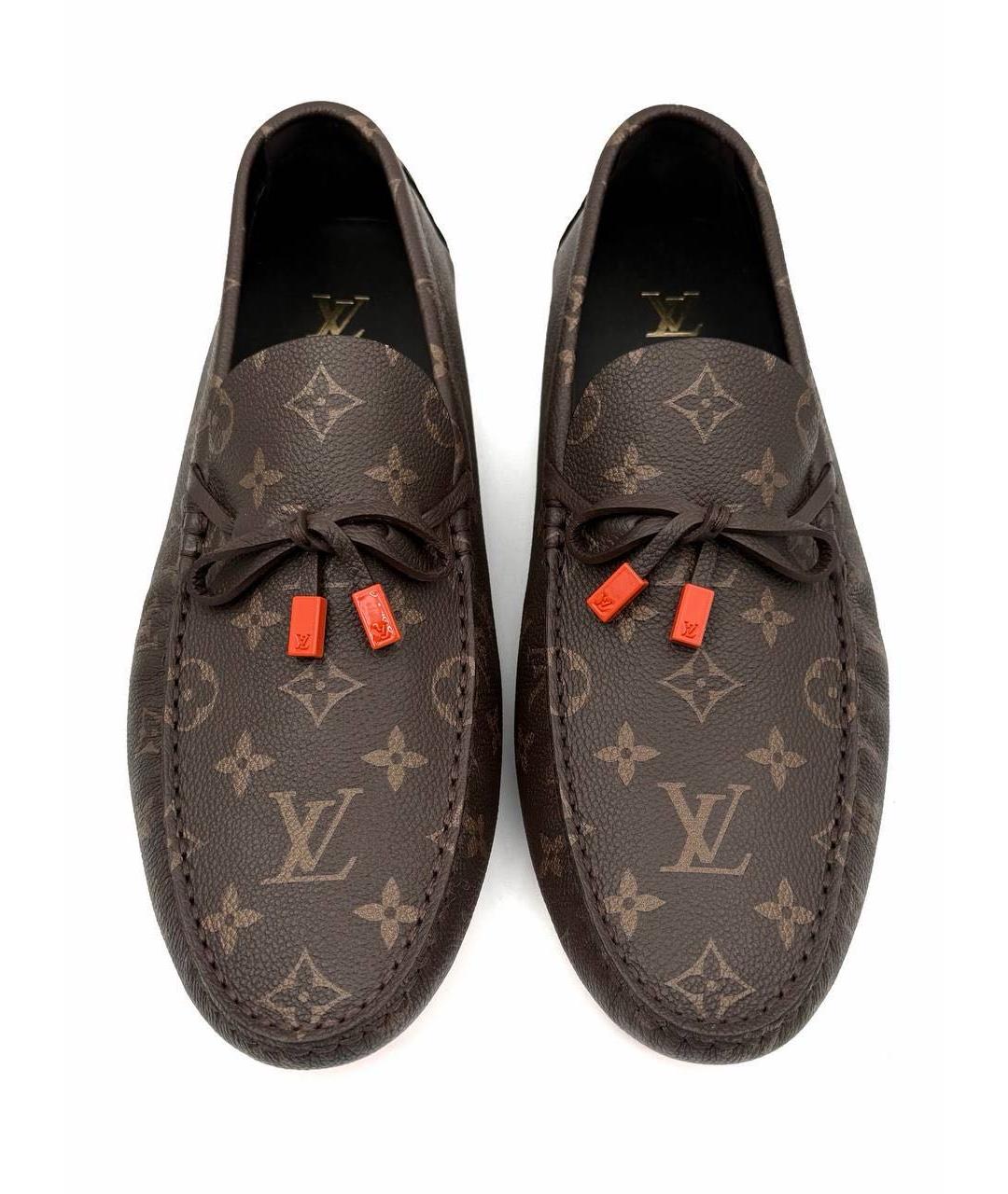 LOUIS VUITTON Коричневые кожаные мокасины, фото 2