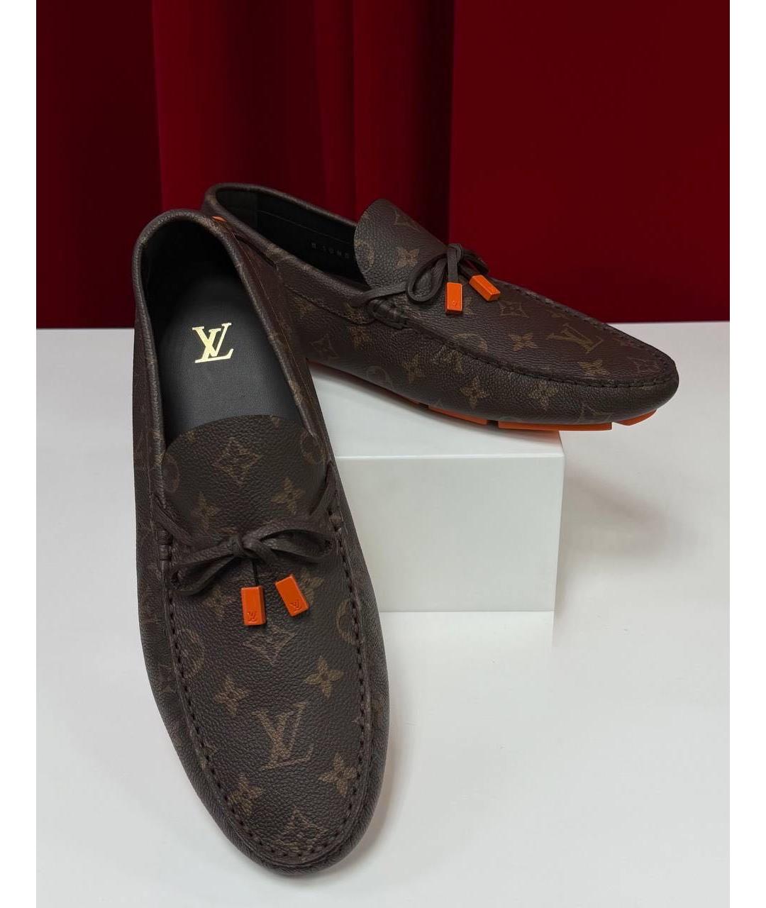 LOUIS VUITTON Коричневые кожаные мокасины, фото 6