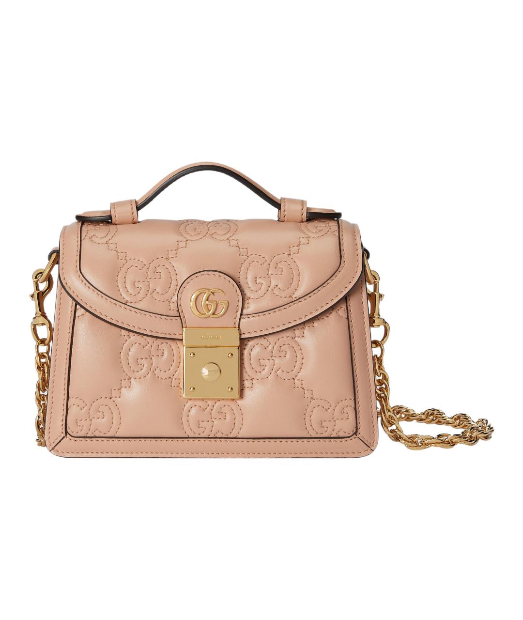 GUCCI Бежевая кожаная сумка через плечо, фото 1