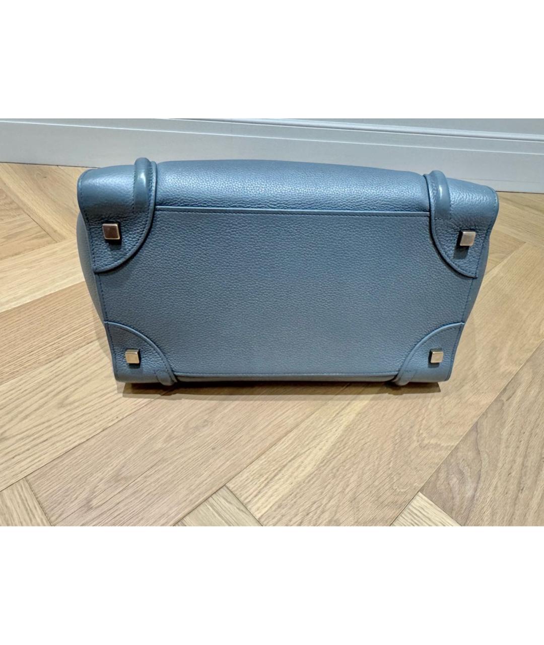 CELINE Антрацитовая кожаная сумка тоут, фото 5