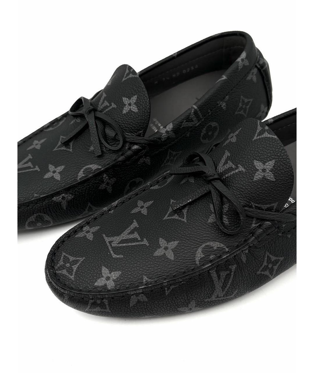 LOUIS VUITTON Черные кожаные мокасины, фото 3